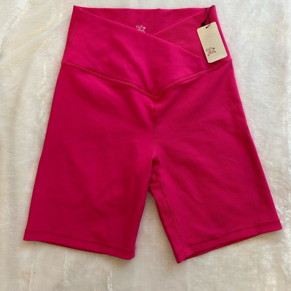Cut the Frills Pink Biker Shorts Medium NWT